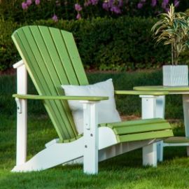 LuxCraft Deluxe Adirondack Chair - Available in 34 Colors (Color Option: Lime Green and White)