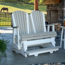 LuxCraft 4' Adirondack Balcony Glider - Available in 22 Colors (Color Option: Birch and White)